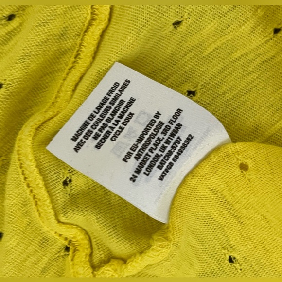 Michael Stars Yellow Short Sleeve Crewneck Fringe Tee Size Medium - Picture 4 of 8